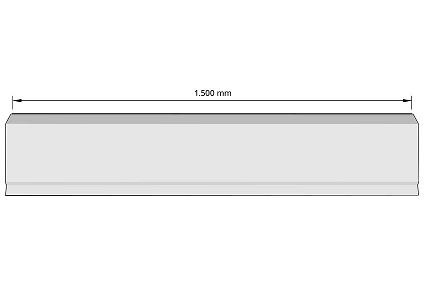 Polyester bumper - 1500x300x45mm - 1,5mtr/lng 
