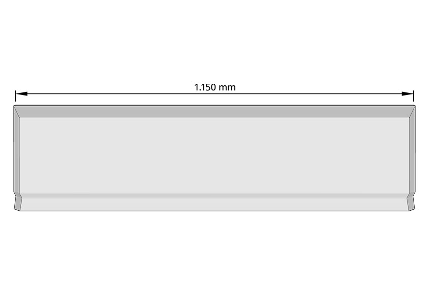 Endcap polyester bumper - 1150mm - to be cut 