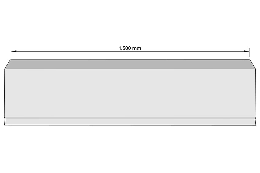 Polyester bumper - 1500x400x70mm - 1,5mtr/lng 