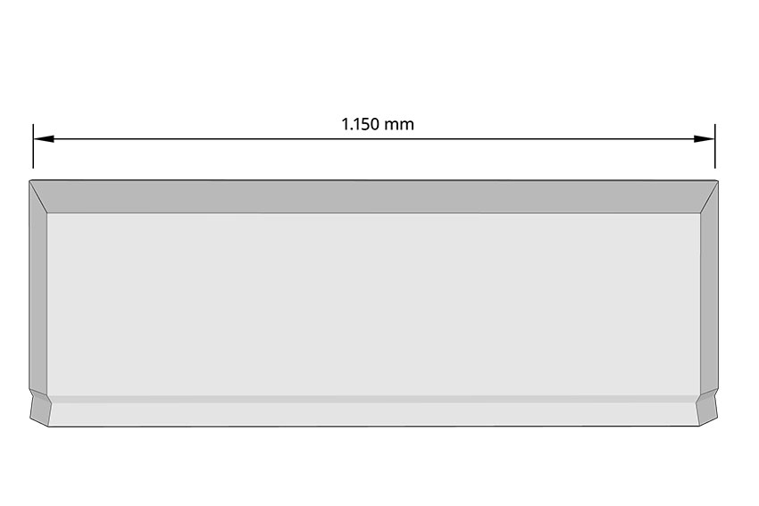 Endcap polyester bumper -1150mm - to be cut 
