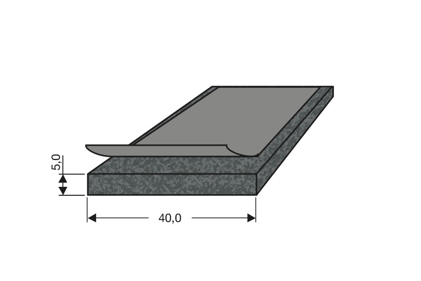 Celrubber eenzijdig zelfklevend - 40x5mm - 10mtr/rol 