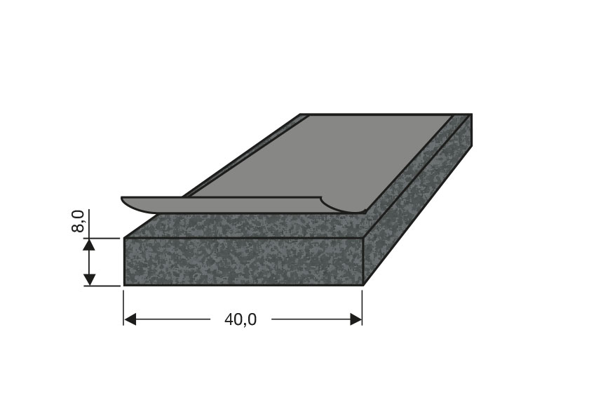 Celrubber eenzijdig zelfklevend - 40x8mm - 10mtr/rol 