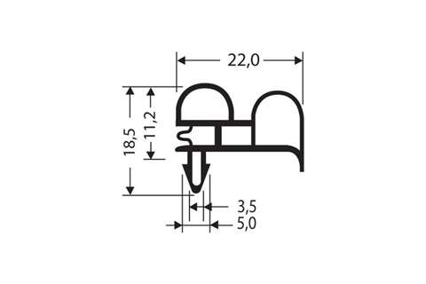Indrukprofiel 2550mm/lng