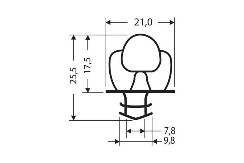 Indrukprofiel - 2,55mtr/lng 