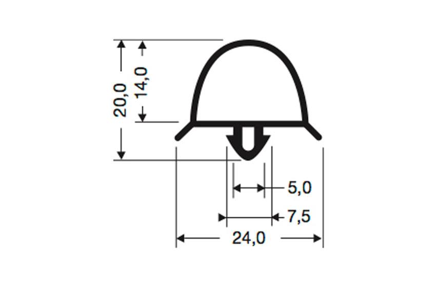 Clipsable gasket - 2550mm/lng 