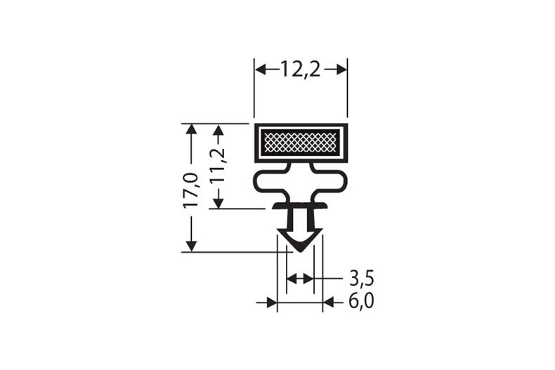 Profil à clipser avec aimant M18 - 2.55mtr/lng 