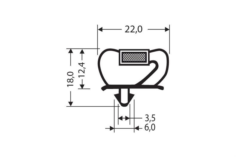 Profil à clipser avec aimant m25 - 2.55mtr/lng 