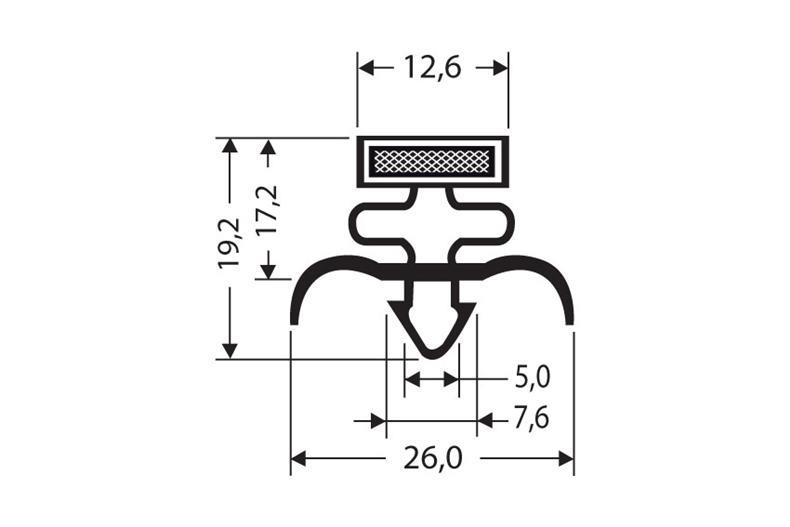 Profil à clipser avec aimant m18 - 2.55mtr/lng 