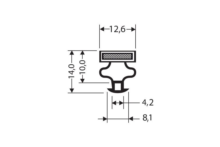Profil à clipser avec aimant m18 - 2.55mtr/lng 