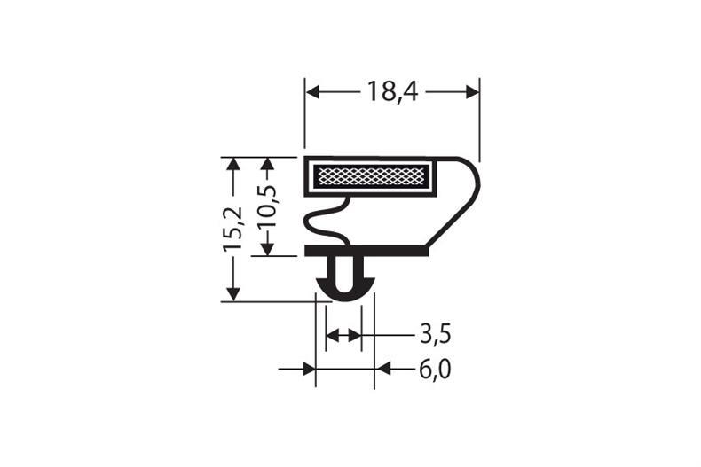 Profil à clipser avec aimant m18 - 2.55mtr/lng 