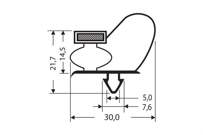 Indrukprofiel met magneet m25 - 2.6mtr/lng 