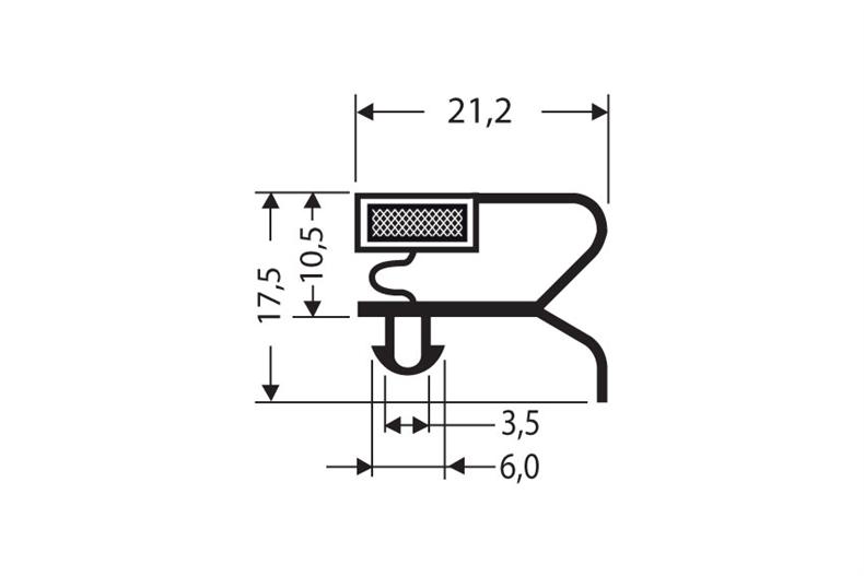 Profil à clipser avec aimant m25 - 2.55mtr/lng 