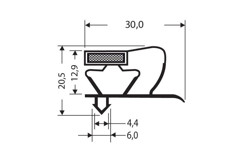 Profil à clipser avec aimant m18 - 2.65mtr/lng 
