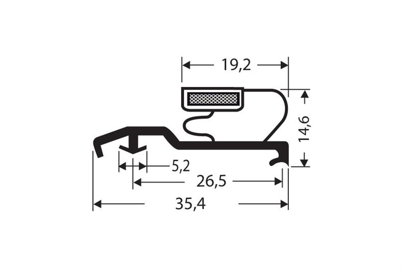 Profil à clipser avec aimant b25 - 2.6mtr/lng 