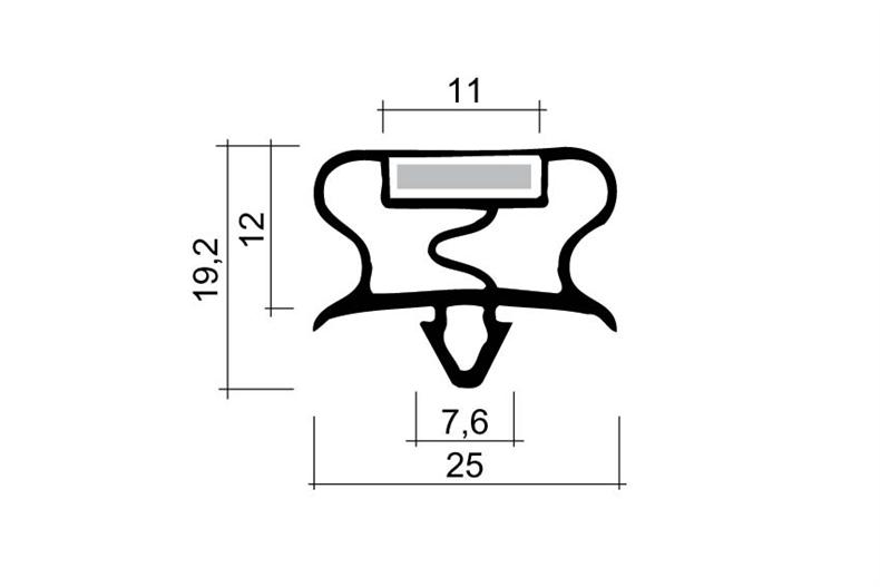 Profil à clipser avec aimant m18 - 2.55mtr/lng 