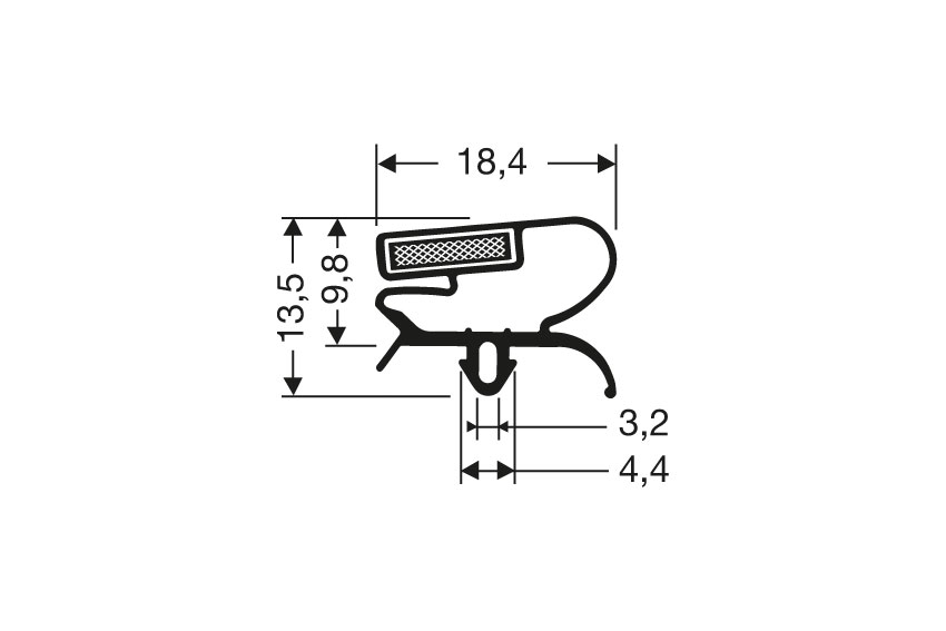 Tpe magnet seal - 2.7mtr/lng 