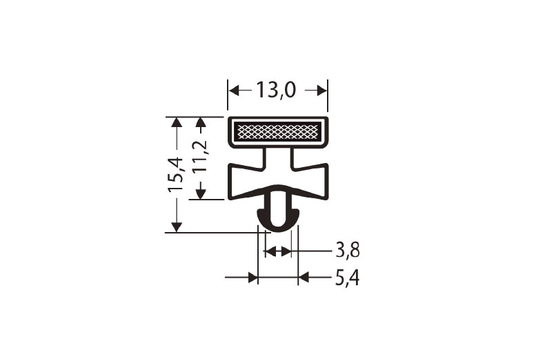 Magnetic profile - 2550mm/lng - incl. magnet m18 