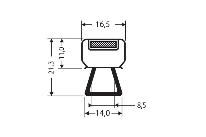 Indrukprofiel met magneet ms2 - 2.55mtr/lng 