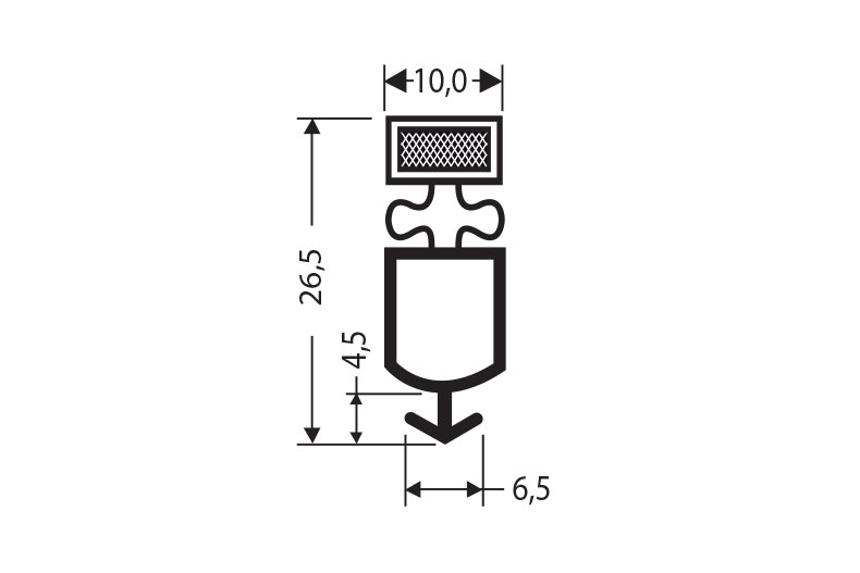Indrukprofiel met magneet c76 - 2.35mtr/lng 