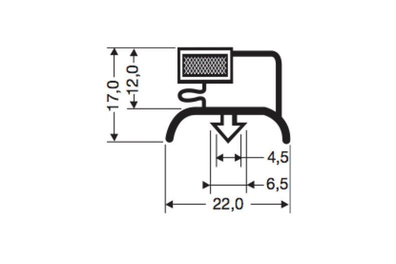 Profil à clipser avec aimant m15 - 2.55mtr/lng 