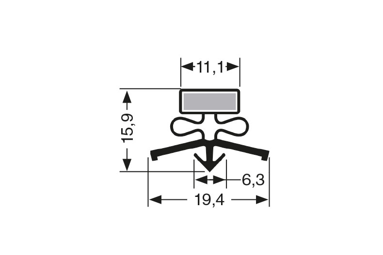 Profil à clipser avec aimant m18 - 2.44mtr/lng 