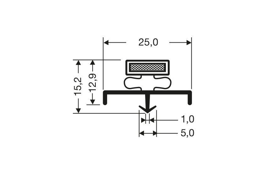 Profil à clipser avec aimant m18 - 2.44mtr/lng 