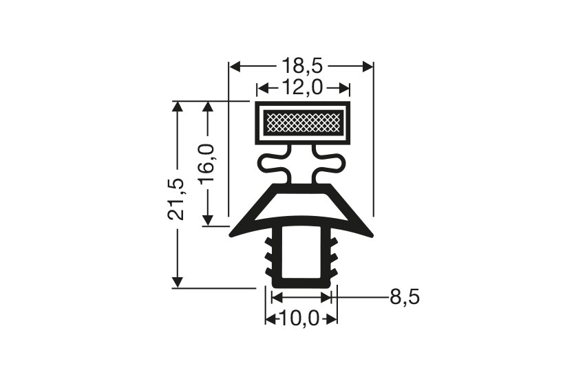 Profil à clipser avec aimant b25 - 2.44mtr/lng 