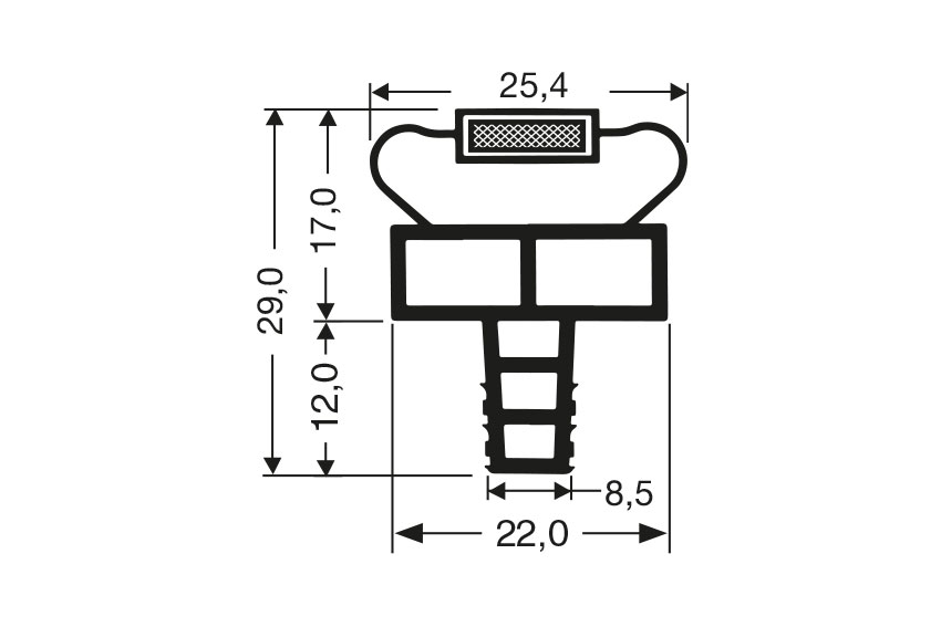 Profil à clipser avec aimant b25 - 2.44mtr/lng 