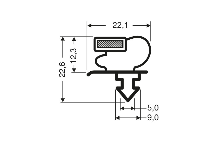 Profil à clipser avec aimant m25 - 2.55mtr/lng 