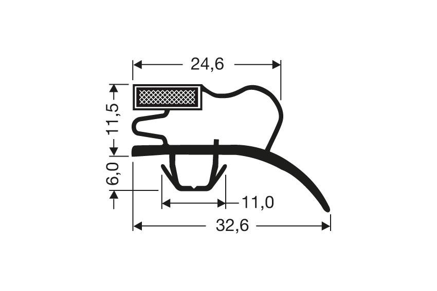 Profil à clipser avec aimant m25 - 2.5mtr/lng 