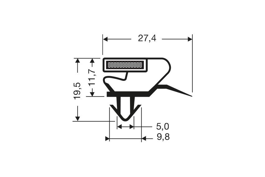 Magnetic profile - 2550mm/lng - incl. magnet m18 
