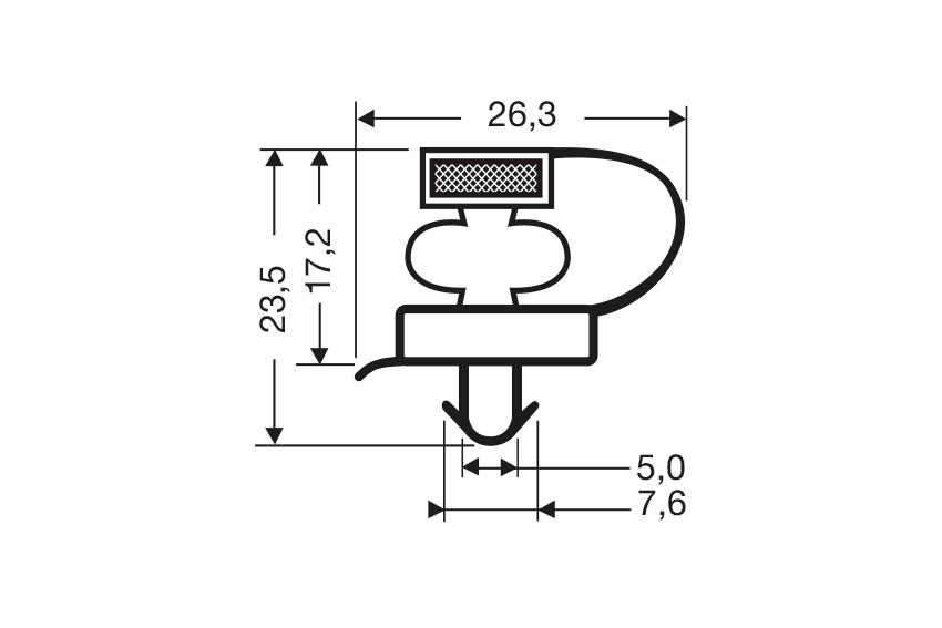 Indrukprofiel met magneet m18 - 2mtr/lng 