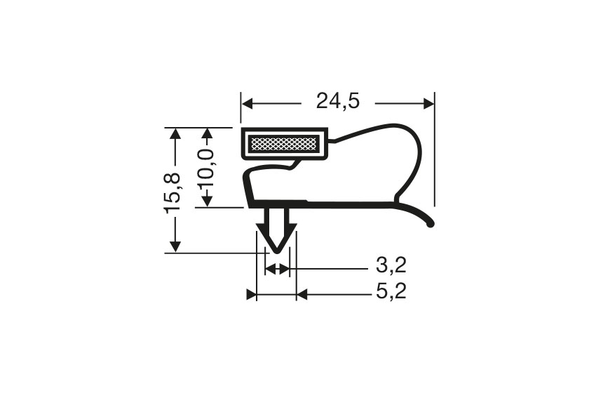 Profil à clipser avec aimant b25 - 2.55mtr/lng 