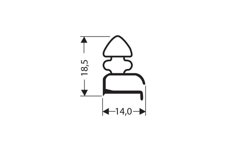 Vlak profiel PVC - 2.6mtr/lng 