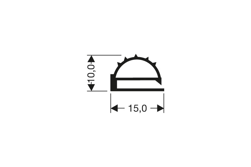 Vlak profiel PVC - 2.55mtr/lng 