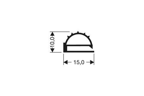 Profil plat PVC - 2550mm/lng