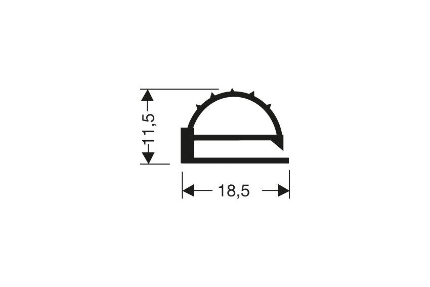 Vlak profiel PVC - 2.55mtr/lng 
