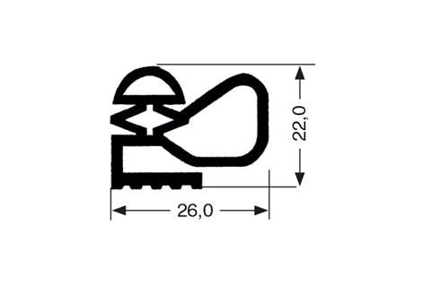 Profil plat PVC - 3000mm/lng