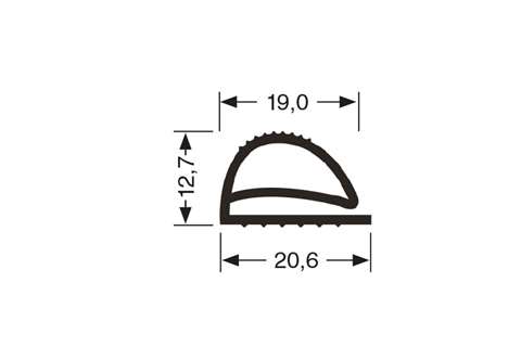 Profil plat - gris - 2440mm/lng