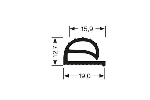 Profil plat aimante - 2440mm/lng - sans aimant m25