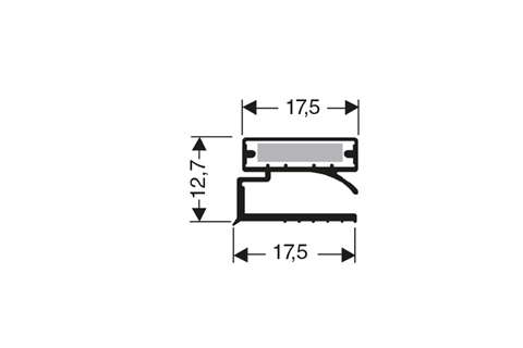 Profil plat aimante - 2440mm/lng - avec aimant m25