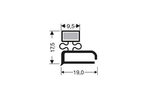 Profil plat aimante - 2440mm/lng - avec aimant m25