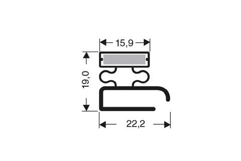 Profil plat aimante - 2440mm/lng - avec aimant m25