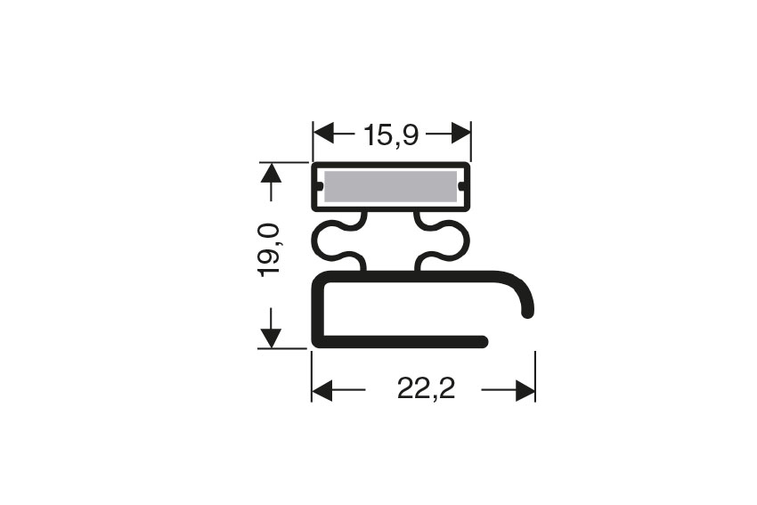 Flachprofil - 2440mm/lng - Inkl. Magnet M25 