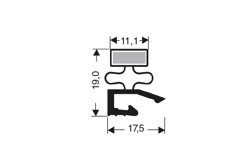 Profil plat aimante - 2440mm/lng - avec aimant m25 