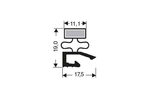 Profil plat aimante - 2440mm/lng - avec aimant m25