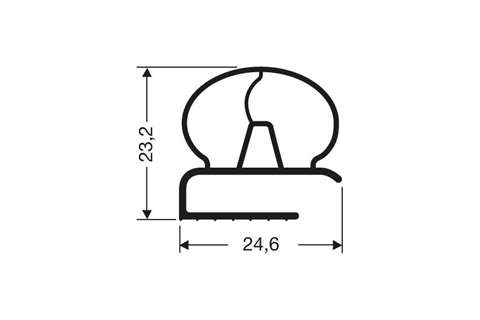 Profil plat PVC - gris - 2500mm/lng