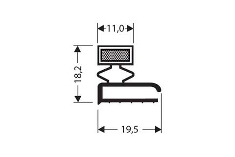 Profil plat avec aimant m25 - 2.55mtr/lng