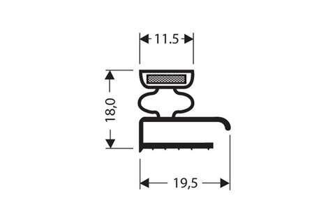 Profil plat avec aimant m25 - 2.55mtr/lng