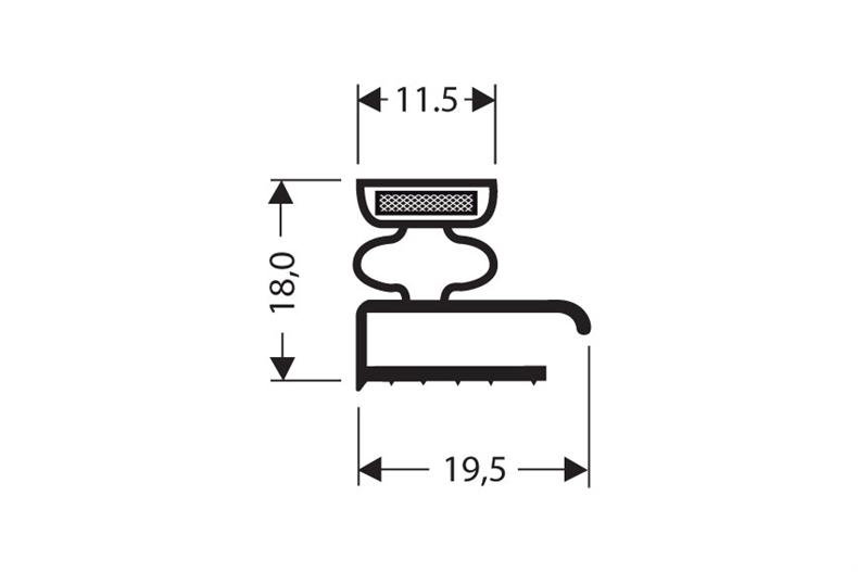 Flachprofil - 2550mm/lng - Inkl. Magnet M25 